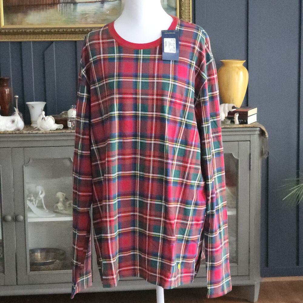 Polo Ralph Lauren Men's Plaid Pajama Top Only Sz L NWT